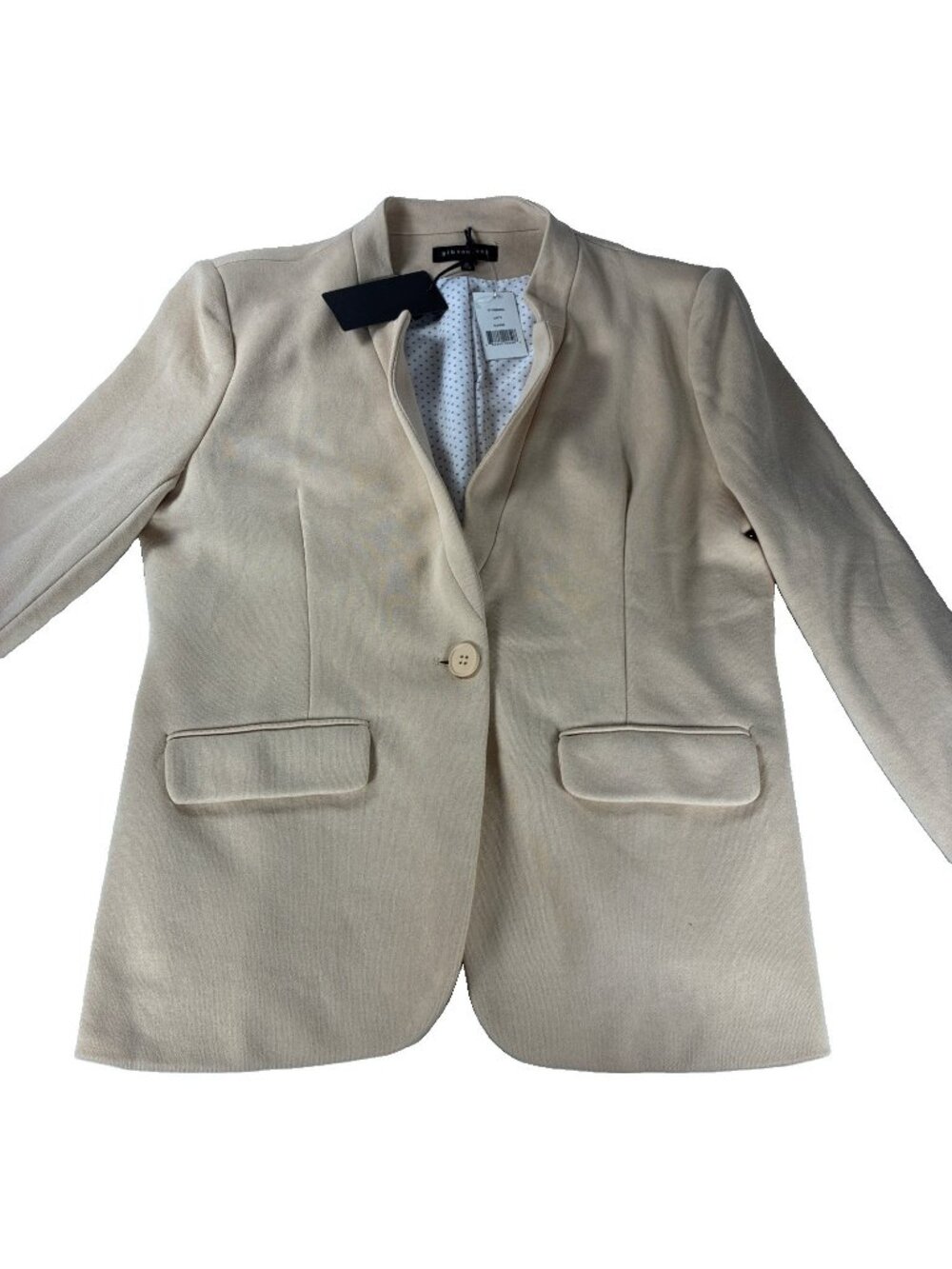 NWT Gibsonlook Blazer Womens XL X-Large Beige Cream Casual Suit Jacket Textured